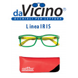 DA VICINO Occhiali da Lettura Linea Iris Verde e Aste Gialle